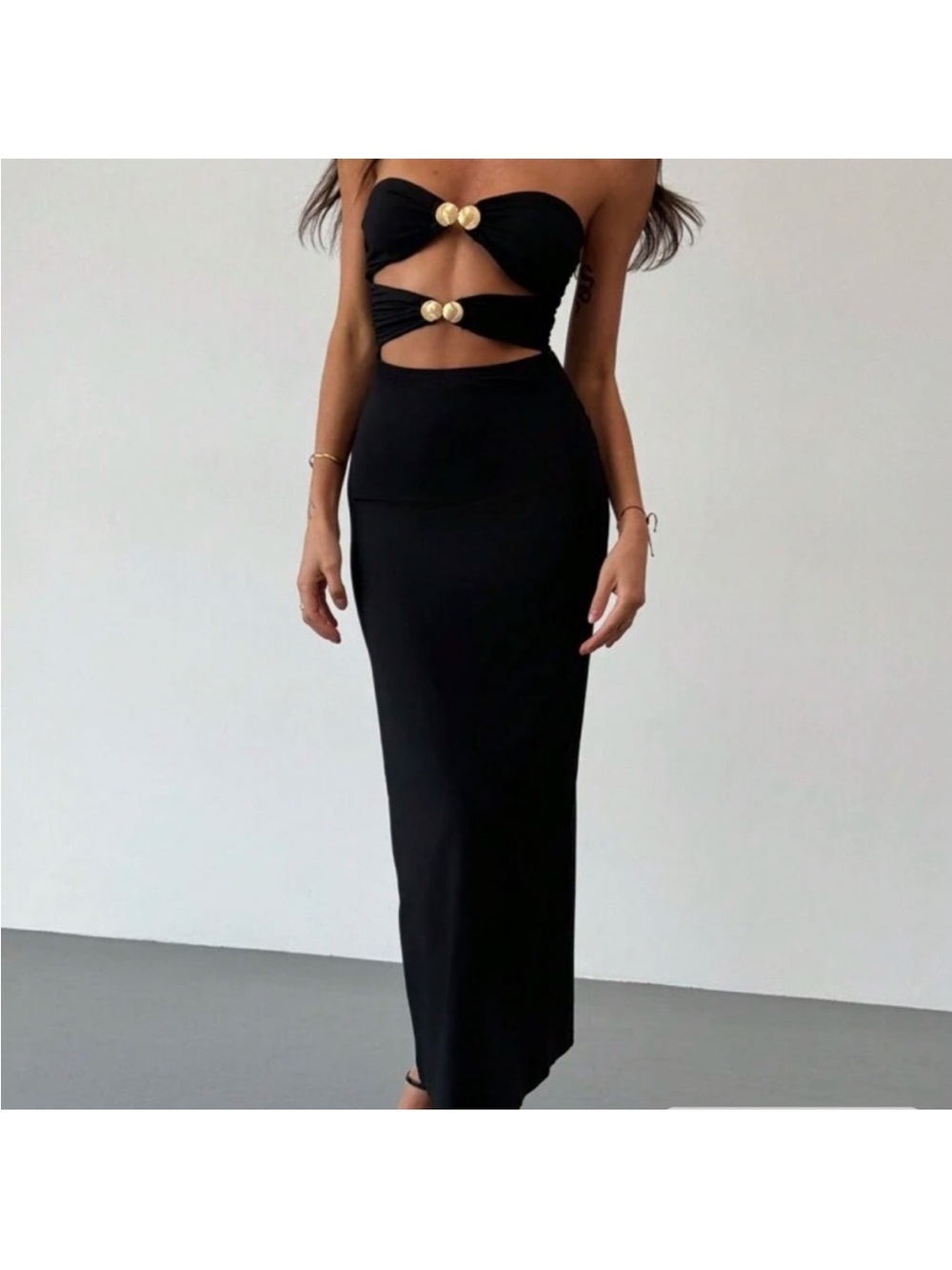 SHEIN STRAPLESS CUTOUT DRESS